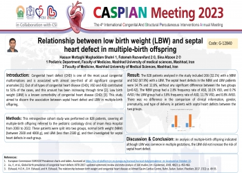 Association between low birth weight and septal heart defect in multiple birth offspring
